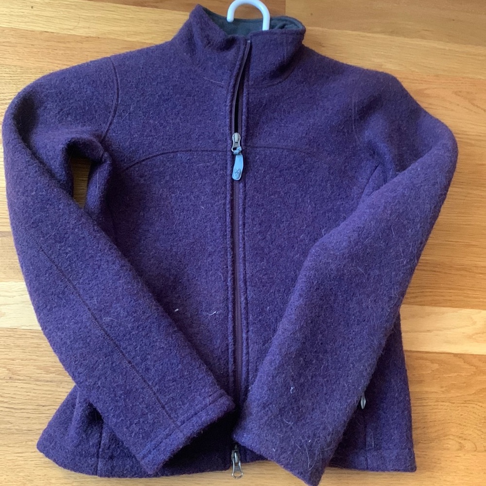 Ibex womens wool coat jacket xs purple like Patagonia arcteryx llbean